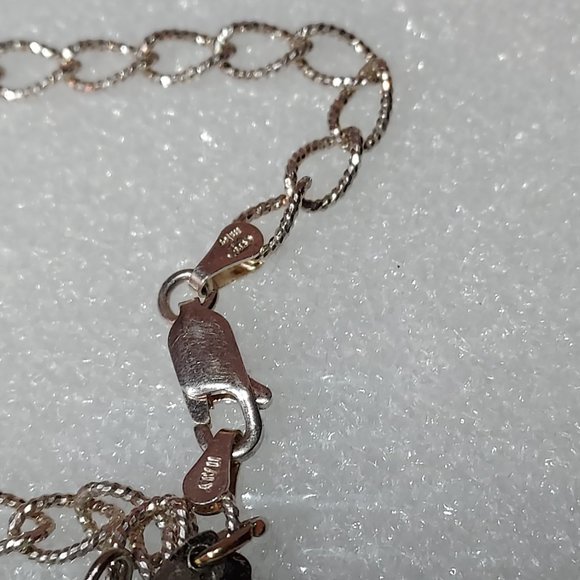 .925 Protection Charm Bracelet 8" Pope John Paul II & Turquoise Italy - Picture 4 of 5